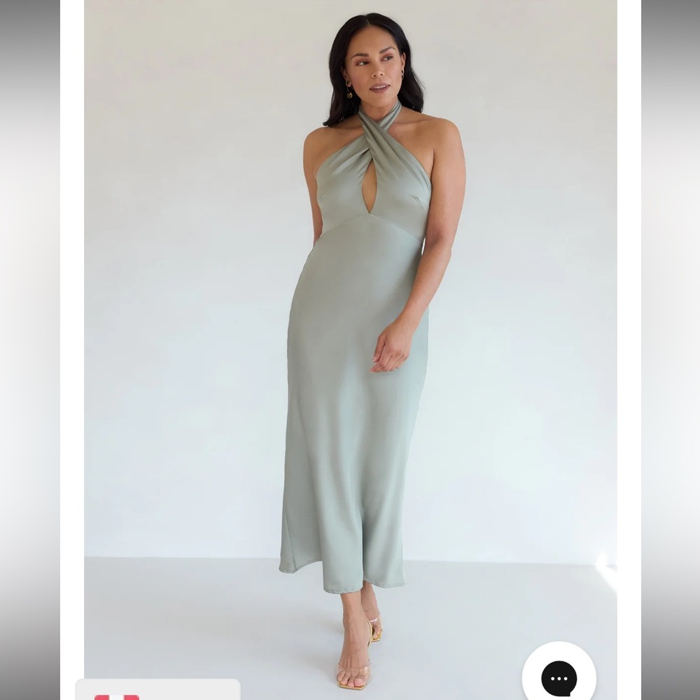 Park & Fifth Sage Green Halter Dress